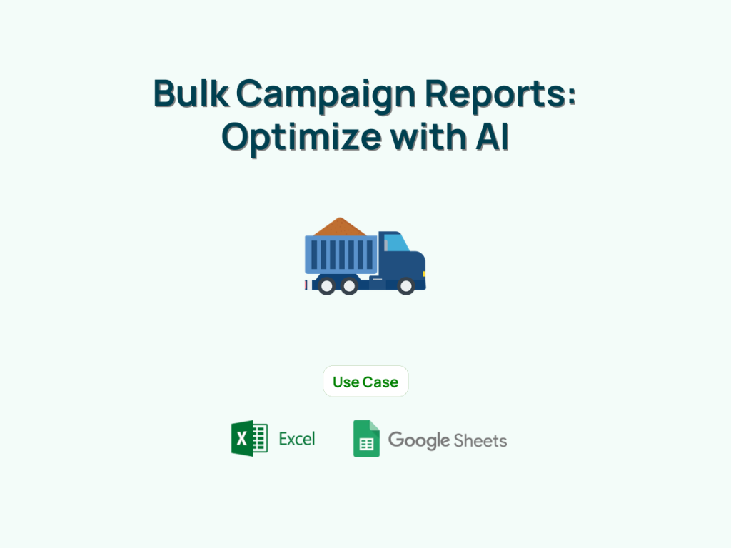Bulk Campaign Performance Optimization Reports